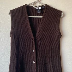 Great DKNY brown wool vest